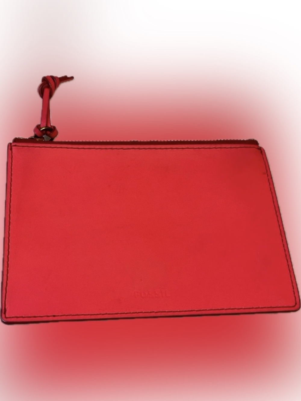 Fossil Neon Vibrant Bright Pink/Orange Zippered Pouch